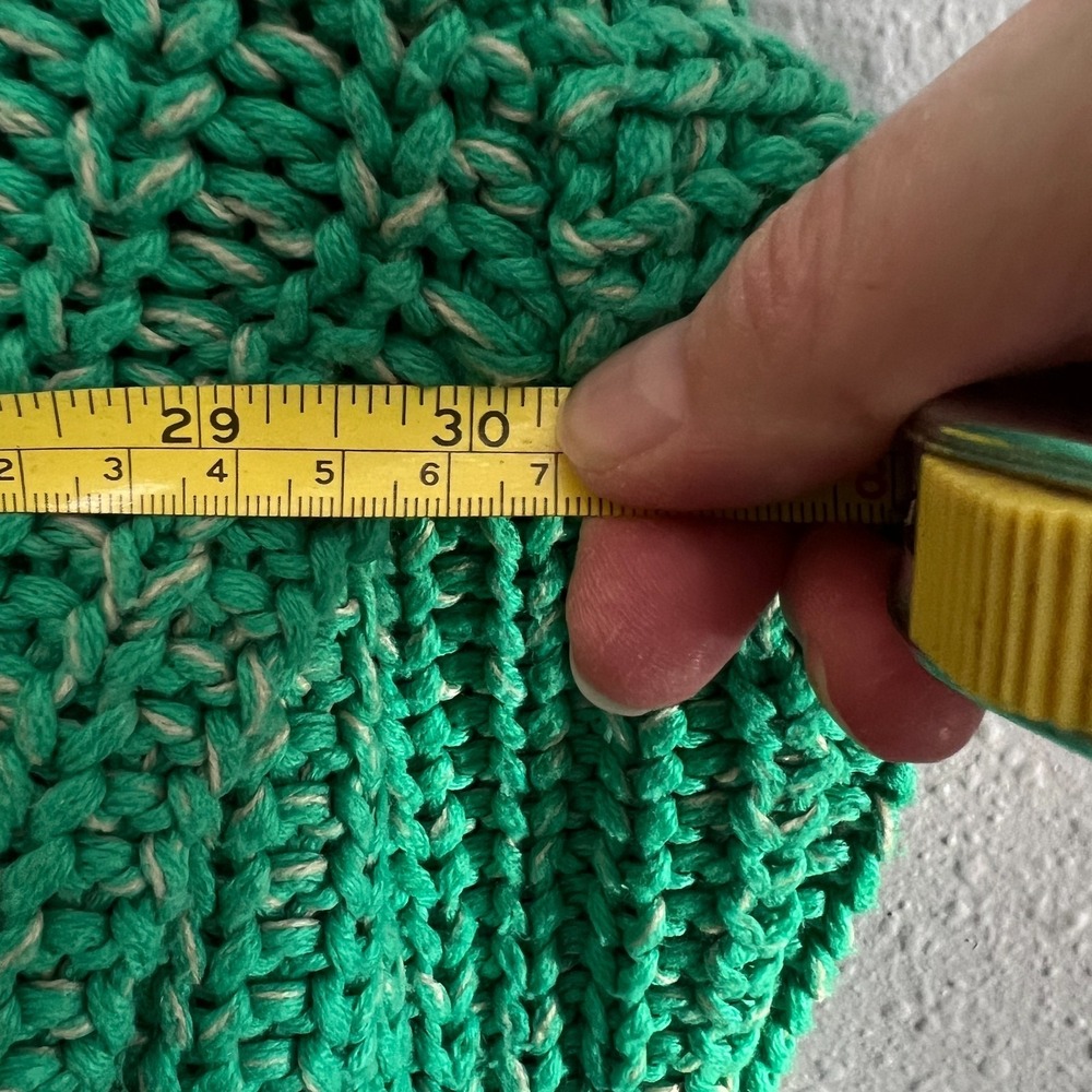 Cable‎ Knit Chunky Oversized Sweater Green Cream Accent Acrylic Noisy May - Picture 2 of 13
